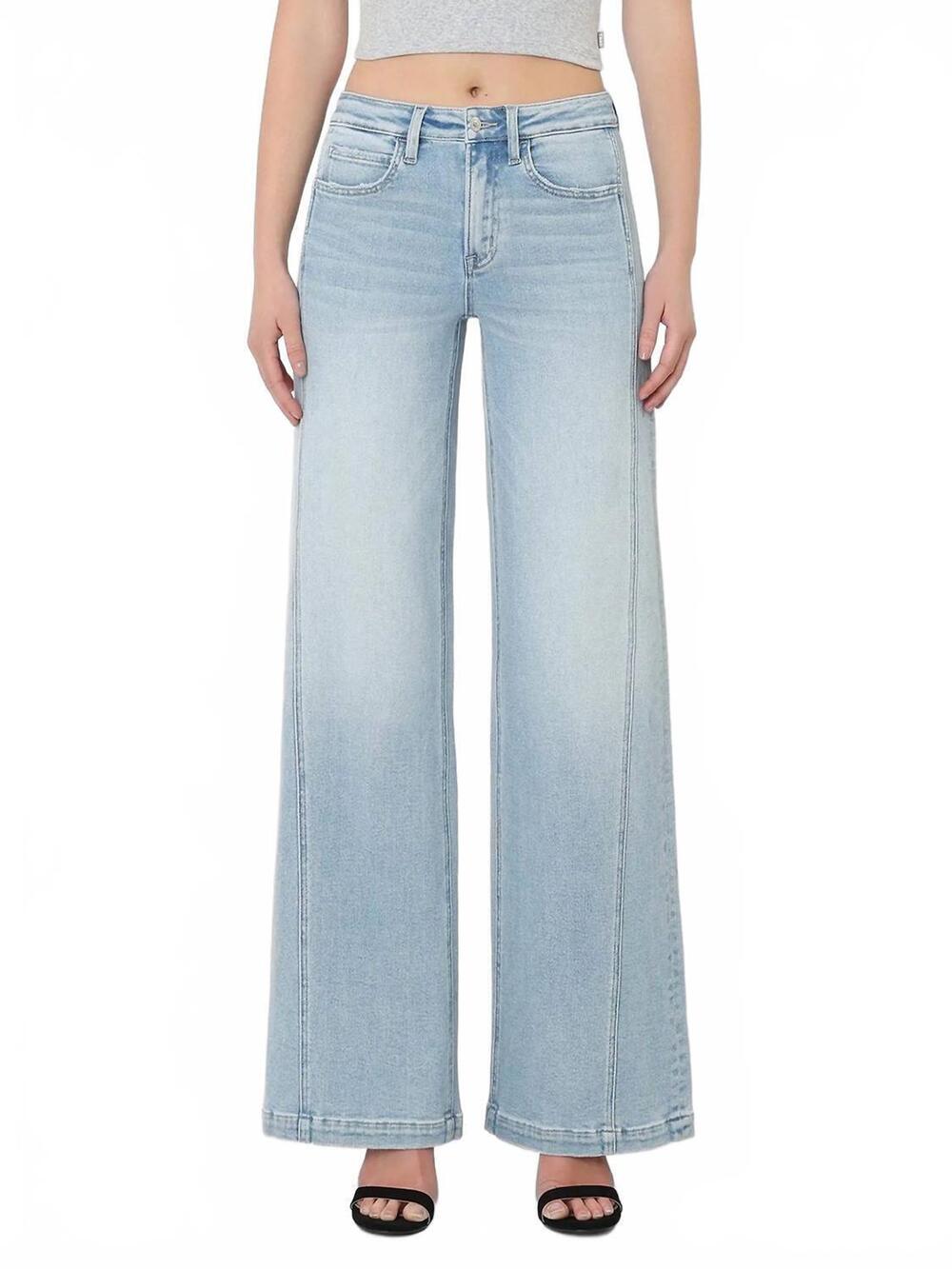 NEW VERVET BY FLYING MONKEY panel wide leg jeans in blue